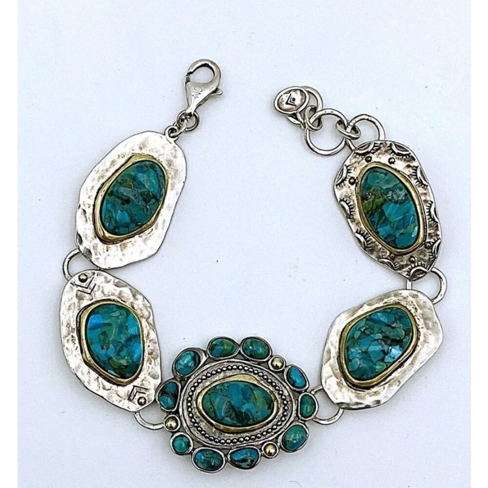 Silpada Southwestern Turquoise Bracelet Santa Fe Sterling 925 Silver